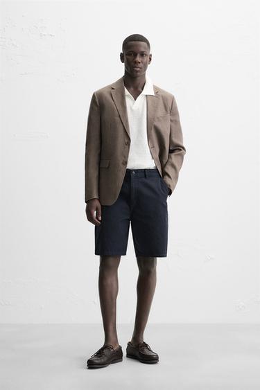 FADED CANVAS BERMUDA SHORTS - Navy blue by Zara - Image 0