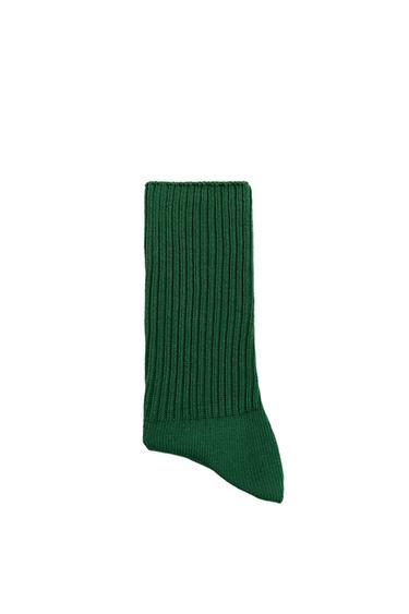 RIBBED SOCKS - Emerald by Zara