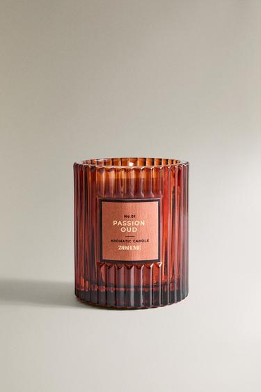 (175 G) PASSION OUD SCENTED CANDLE - Burnt orange by Zara - Image 0