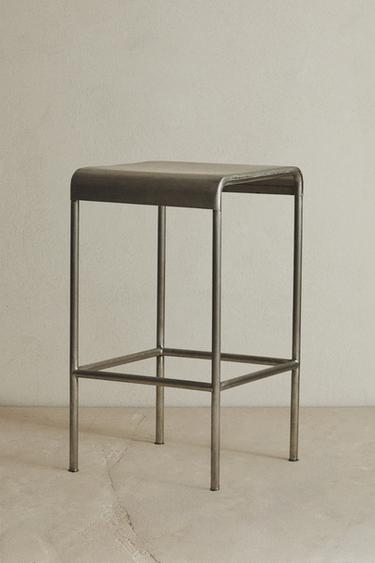 STEEL BAR STOOL - Matte silver by Zara