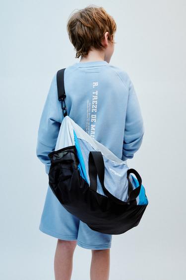 RAISED TEXT PLUSH BERMUDA SHORTS - Light blue by Zara