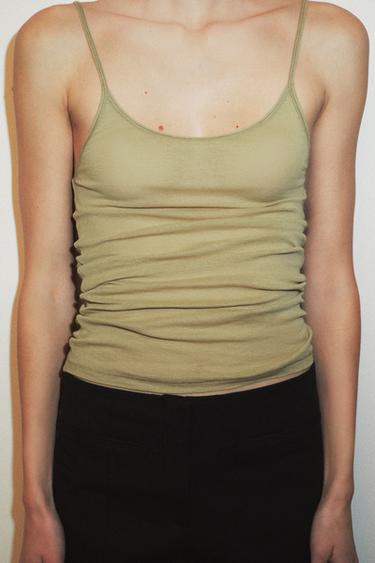 SUPIMA® STRAPPY T-SHIRT - Oil by Zara