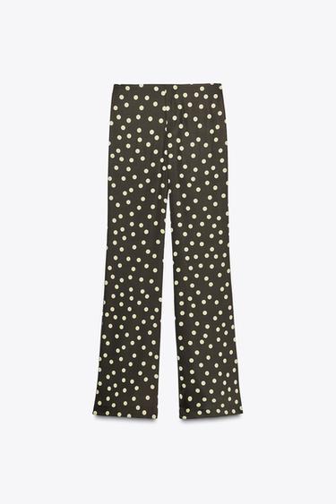SATIN FLARE TROUSERS - Greens by Zara