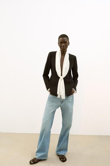 SCARF TIE BLAZER SET - Black by Zara