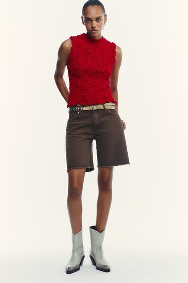 TEXTURED KNIT TOP - Red by Zara - Image 0