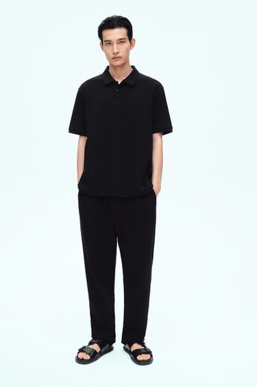 COMFORT FIT JOGGER WAIST TROUSERS - Black by Zara