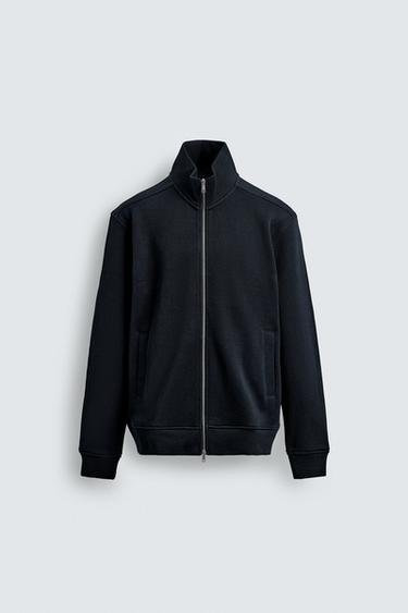 RIBBED ZIP-UP JACKET - Navy blue by Zara