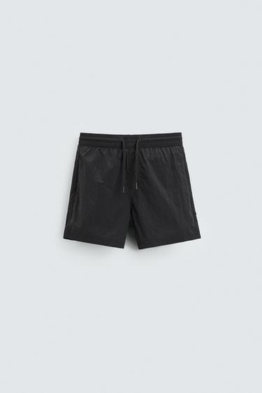 BASIC MID-LENGTH SWIMMING TRUNKS - Black by Zara