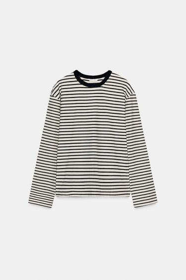 STRIPED LONG SLEEVE T-SHIRT - striped by Zara