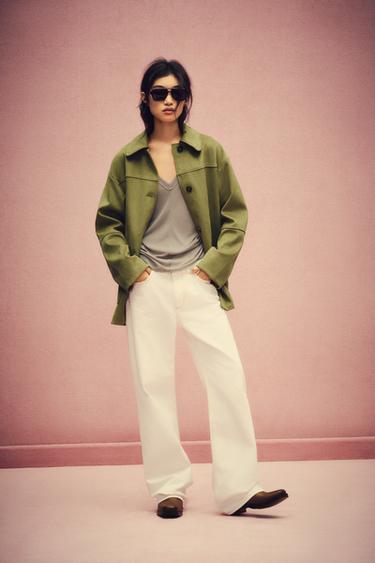 FAUX SUEDE COAT - Pistachio by Zara