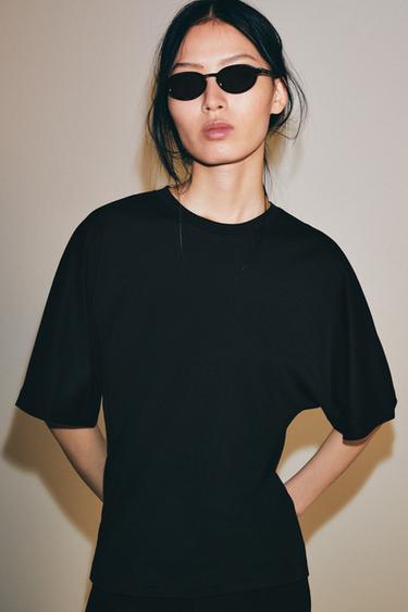 SUPIMA® FITTED T-SHIRT - Black by Zara