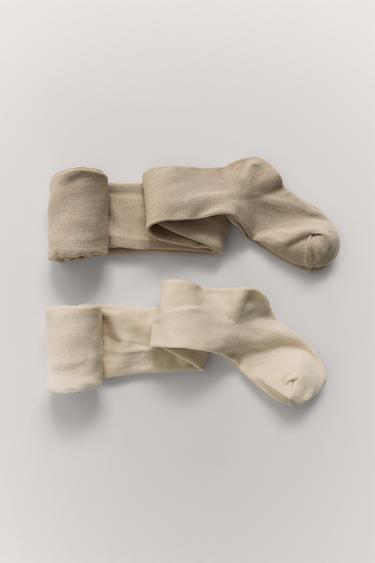 2-PACK OF PLAIN TIGHTS - Sand by Zara