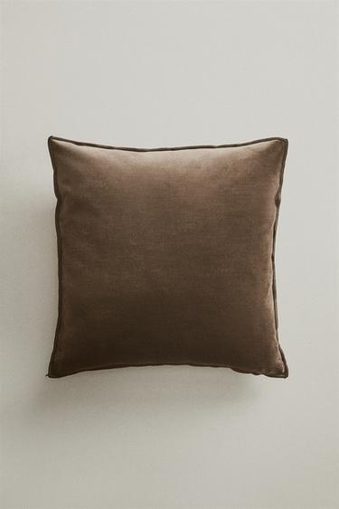 VELVET CUSHION COVER - Brown by Zara