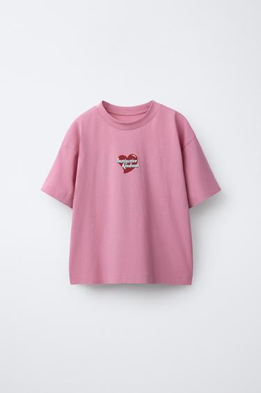 HEART PRINT T-SHIRT - Pink by Zara