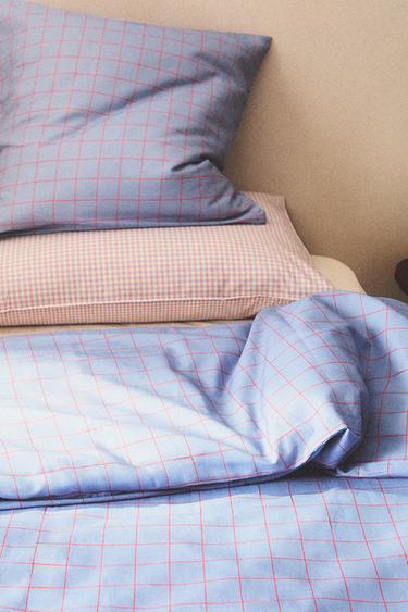 CHILDREN’S CHECK DUVET COVER - Bluish by Zara