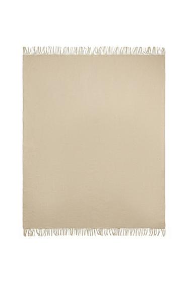 FRINGED DECORATIVE THROW - Ecru by Zara