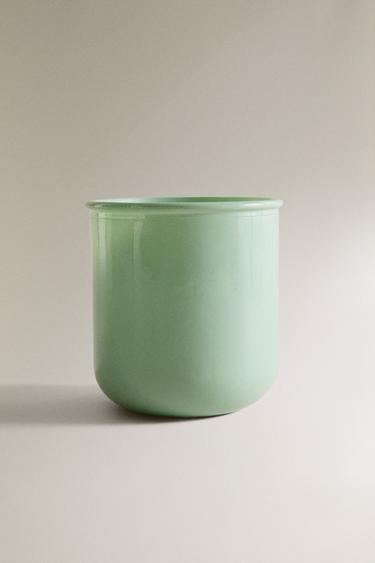JADE GREEN GLASS TOOTHBRUSH HOLDER - Sea green by Zara