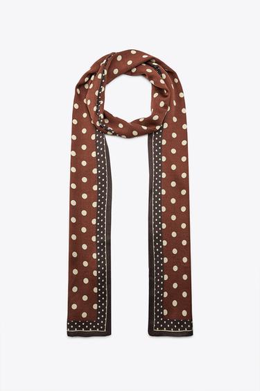 POLKA DOT PRINT SATIN SCARF - only one by Zara