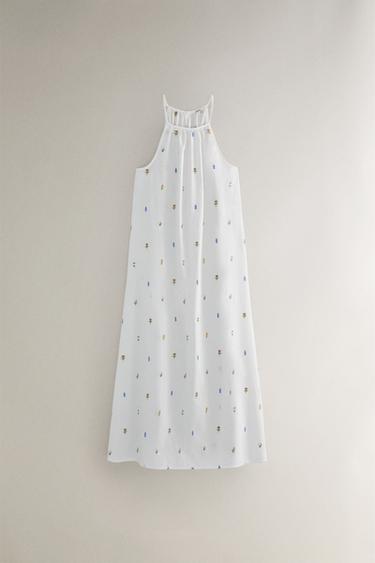 COTTON NIGHTDRESS WITH MINI FLORAL PRINT - White by Zara