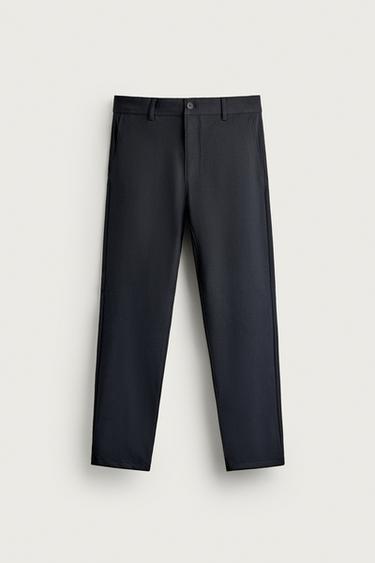 COMFORT TEXTURED CHINO TROUSERS - Dark navy by Zara