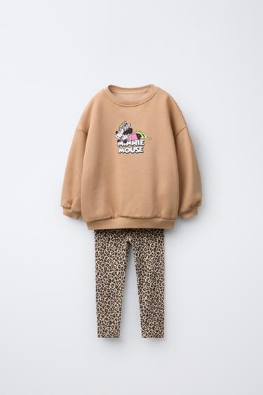 MINNIE MOUSE © DISNEY ANIMAL PRINT SWEATSHIRT AND LEGGING SET - Ochre by Zara