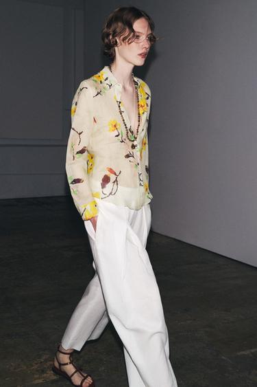 RAMIE FLORAL SHIRT ZW COLLECTION - Ecru by Zara - Image 0