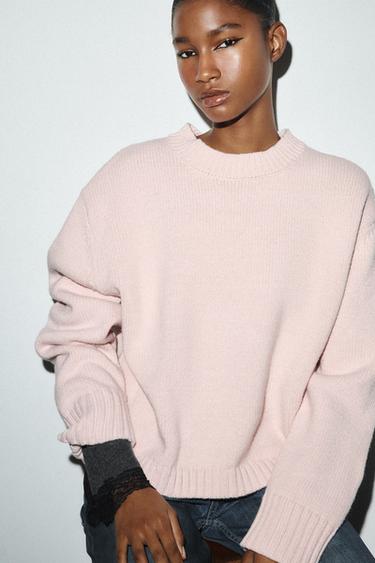 KNIT JUMPER WITH BACK DETAIL - Pink by Zara