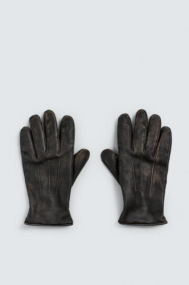 LIMITED EDITION LEATHER GLOVES - Black by Zara