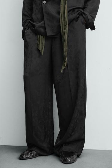 LIMITED EDITION PAISLEY JACQUARD FLOWING SUIT TROUSERS - Black by Zara
