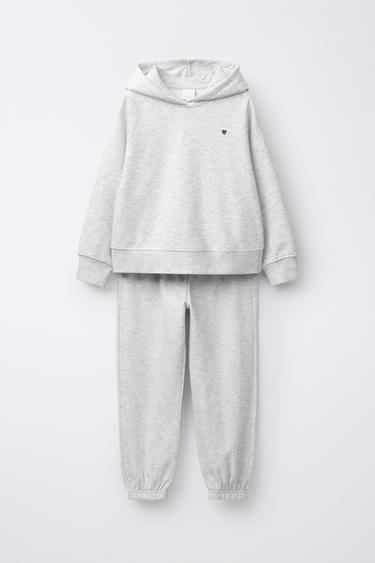 HOODIE AND JOGGER HEART SET - Grey marl by Zara
