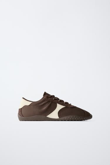 SLIM SOLE TRAINERS - Brown by Zara