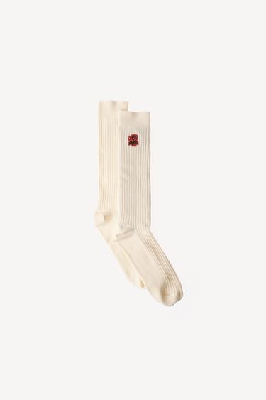 WILLY CHAVARRIA X ZARA RIB SOCKS - Ecru by Zara