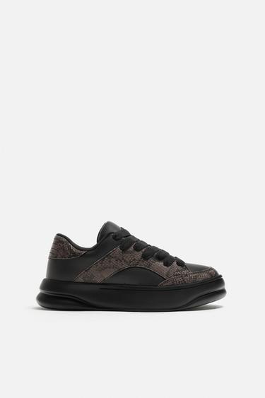ANIMAL PRINT TRAINERS - Black by Zara