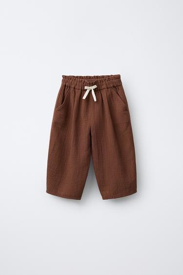 BAGGY TROUSERS WITH TOPSTITCHING - Copper by Zara
