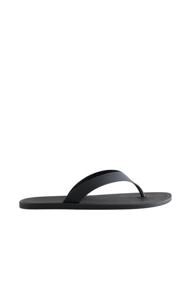 RUBBERISED POOL SANDALS - Navy Blue by Zara