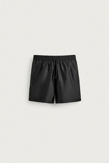 AARON LEVINE X ZARA MID-LENGTH SWIMMING TRUNKS - Black by Zara
