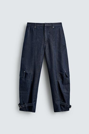 CARGO TROUSERS WITH LEG LOOPS - Indigo by Zara
