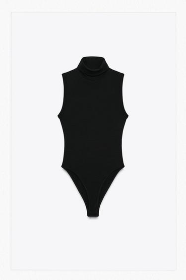 BASIC HIGH NECK BODYSUIT - Black by Zara