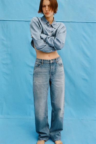 CROPPED DENIM SHIRT - Blue by Zara - Image 0