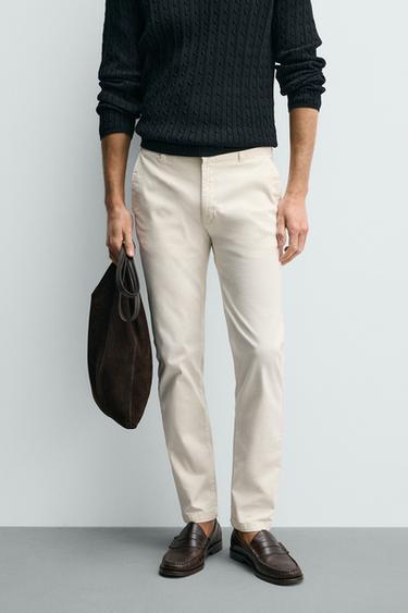 SKINNY FIT CHINO TROUSERS - Ecru by Zara