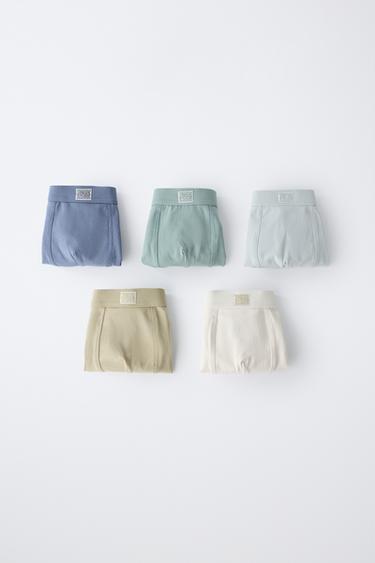 AGES 6-14 / 5-PACK OF LABEL BOXERS - Multicoloured by Zara