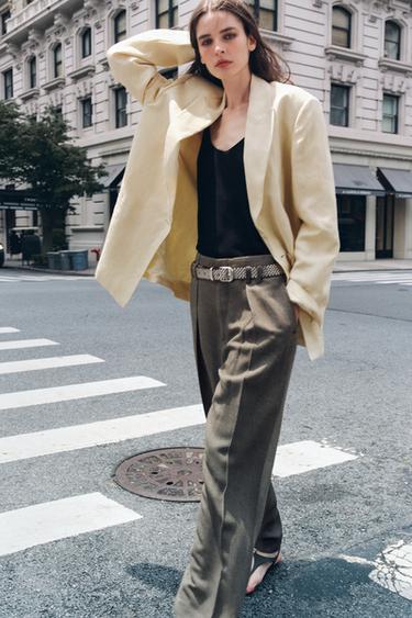 ZW COLLECTION TROUSERS WITH PLEATS - Light brown by Zara