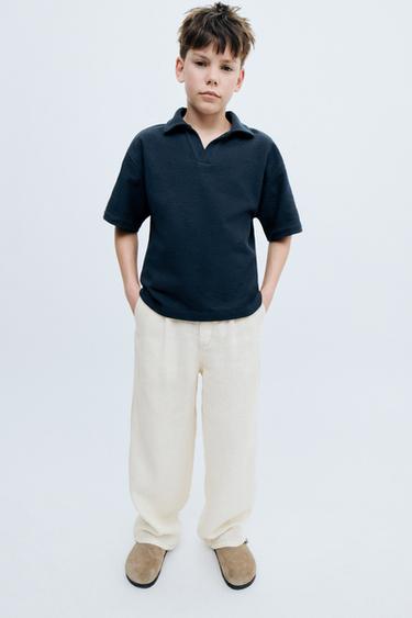 STORIESZ - TEXTURED RELAXED FIT POLO SHIRT - Blue by Zara