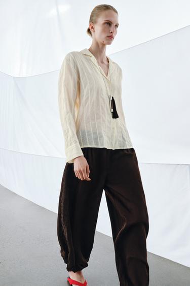 ZW COLLECTION STRIPED SHIRT - Ecru by Zara