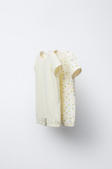 TWO-PACK OF LEMON SLEEPSUITS - Ecru by Zara - Image 0