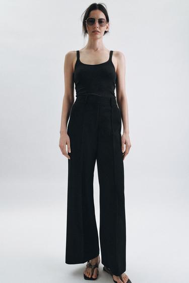ZW COLLECTION STRAIGHT-LEG TROUSERS WITH SEAMS - Black by Zara