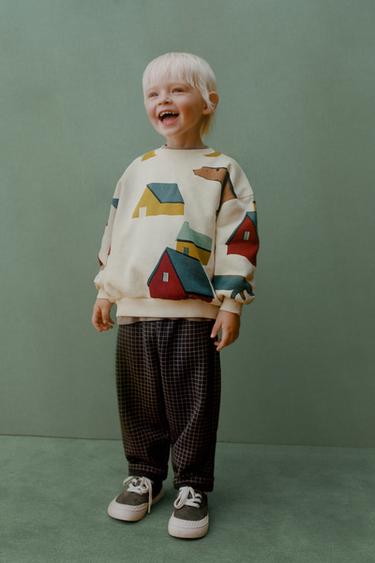 BAGGY CHECK TROUSERS - Anthracite grey by Zara