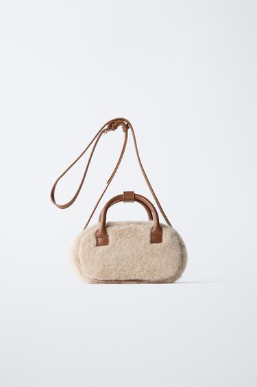 BOWLING SHEEPSKIN CROSSBODY BAG - Ecru White by Zara