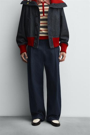 WIDE-LEG DENIM TROUSERS HARRY LAMBERT FOR ZARA X DISNEY - Navy blue by Zara
