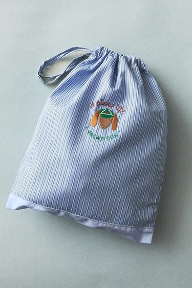 CHILDREN'S DOG LAUNDRY BAG - Blue by Zara